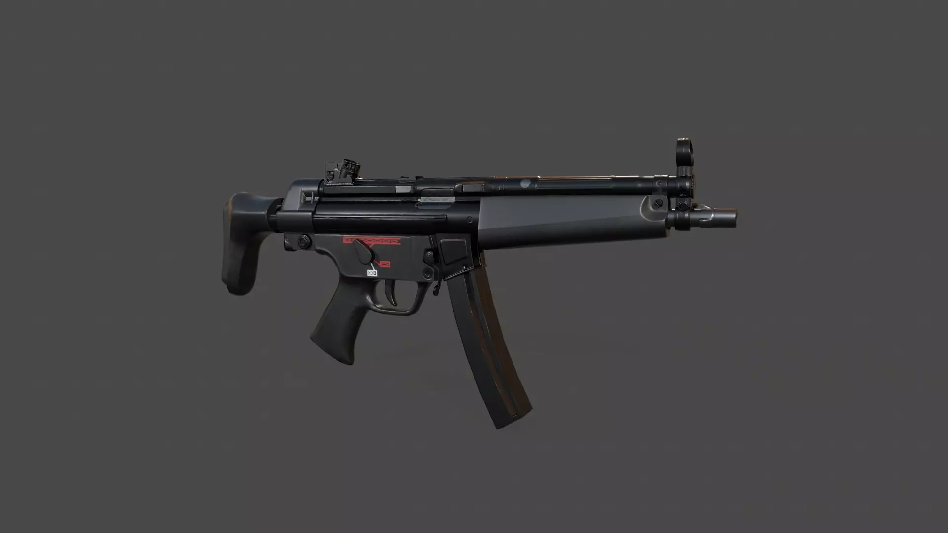 MP5A3 gun Low-poly 3D model_0