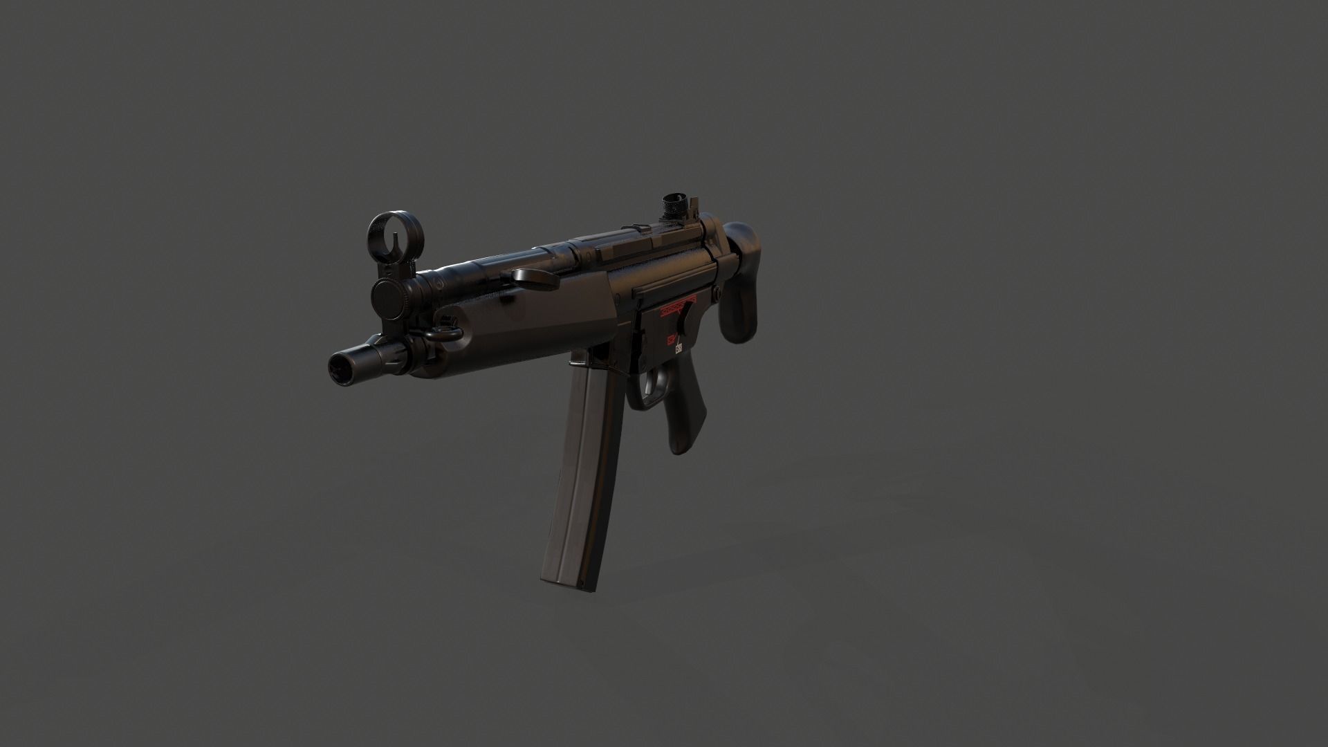 MP5A3 gun Low-poly 3D model_6
