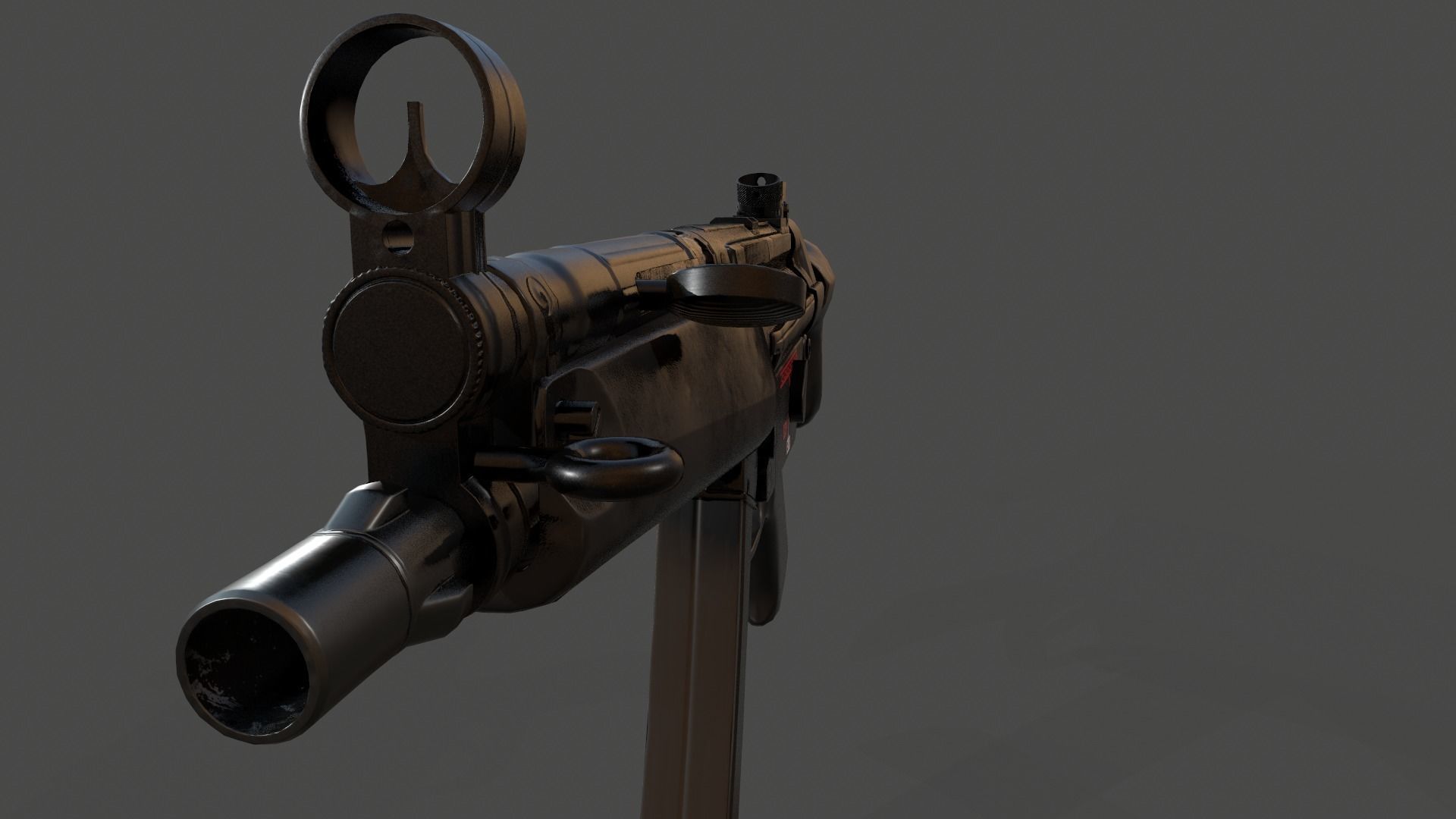 MP5A3 gun Low-poly 3D model_10