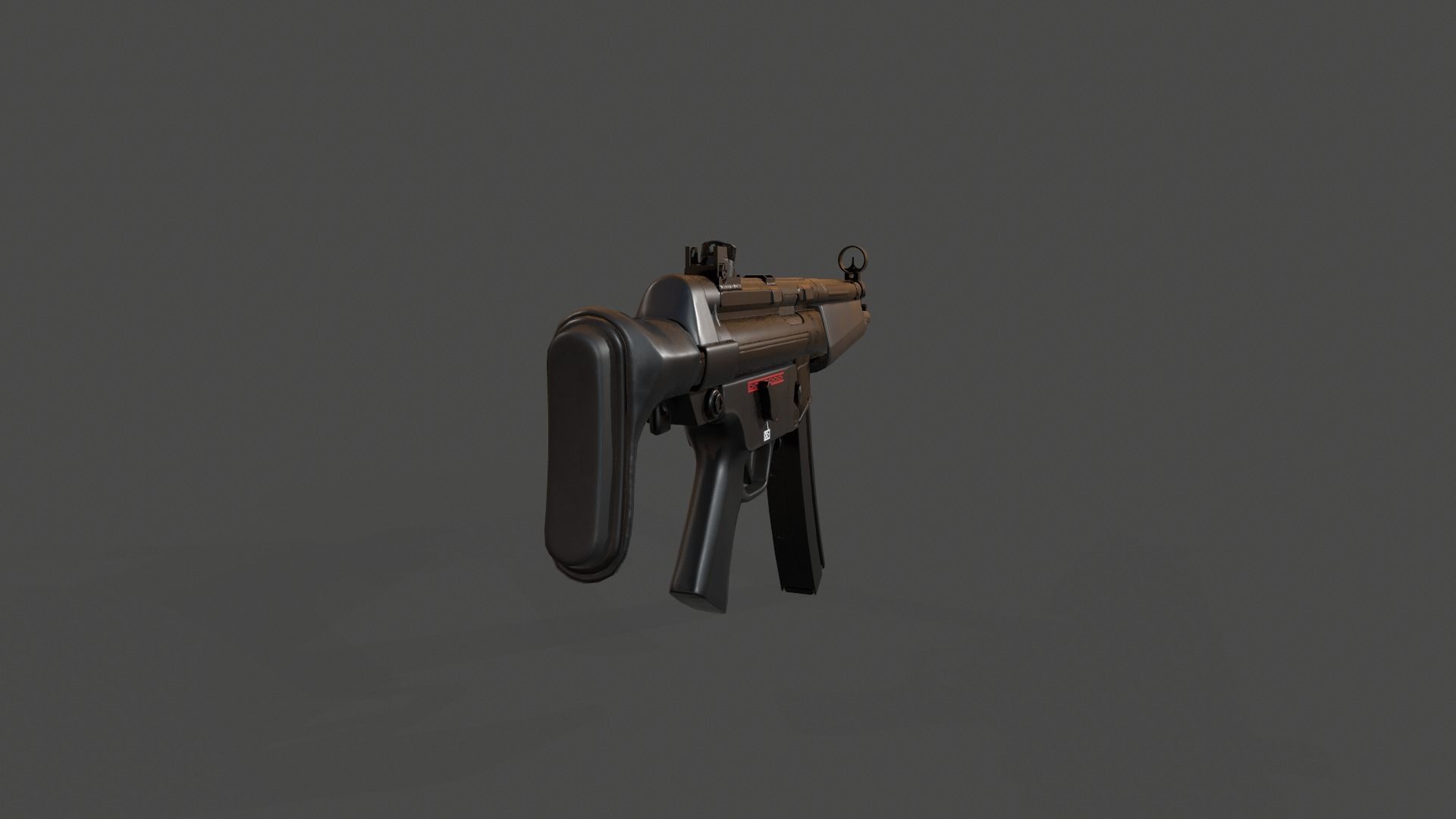 MP5A3 gun Low-poly 3D model_4