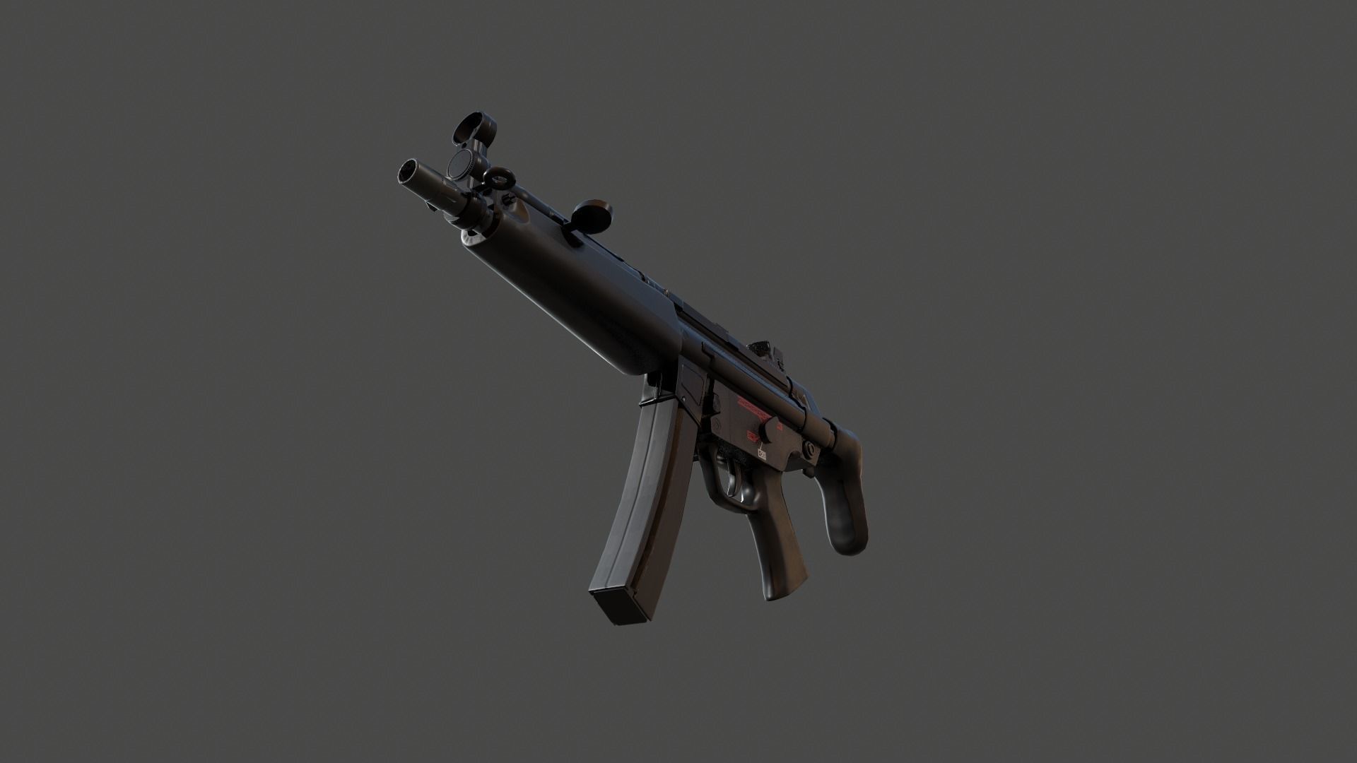 MP5A3 gun Low-poly 3D model_7