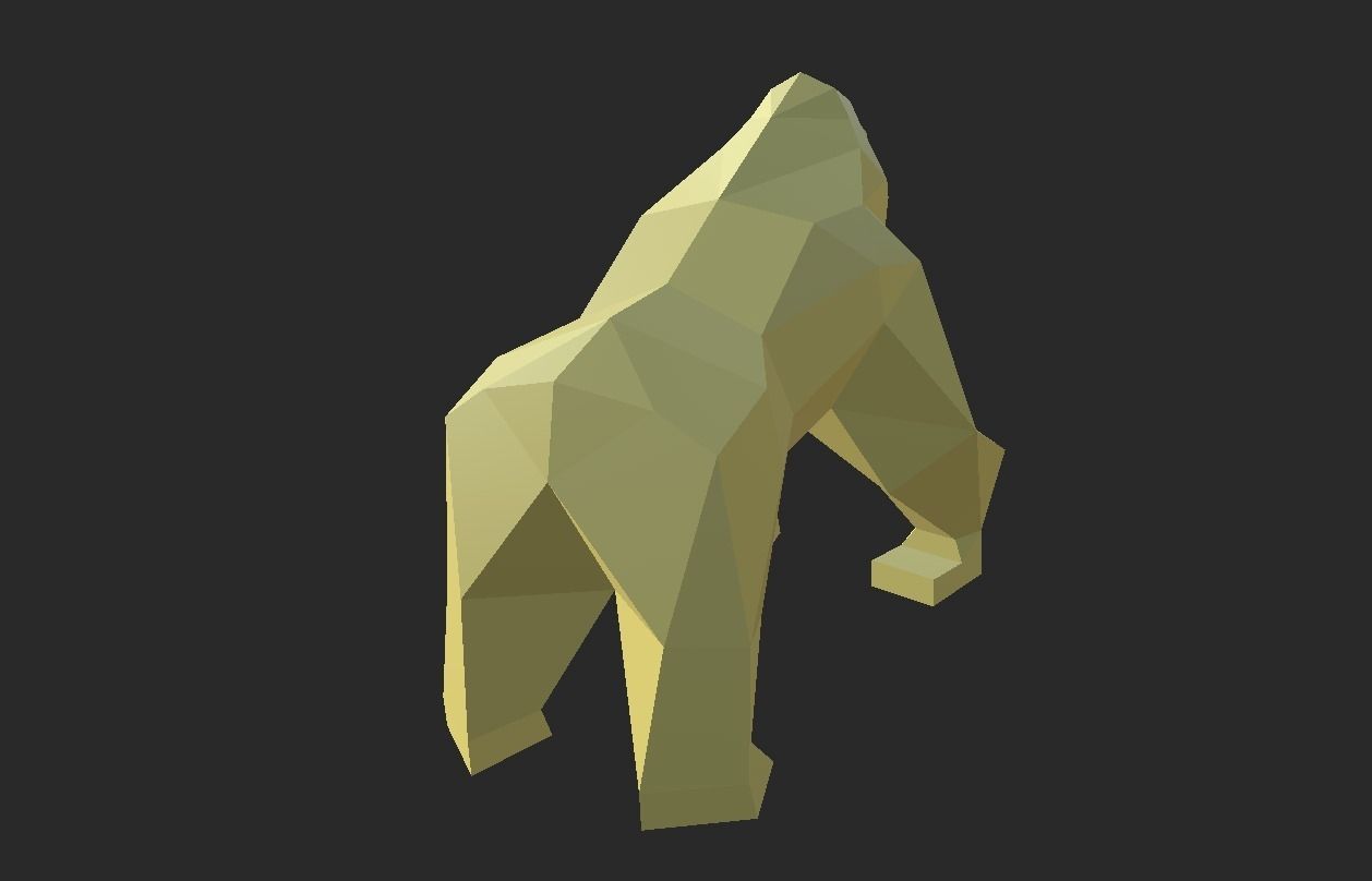 Low Poly style Gorilla ready for printing 3D print model_5