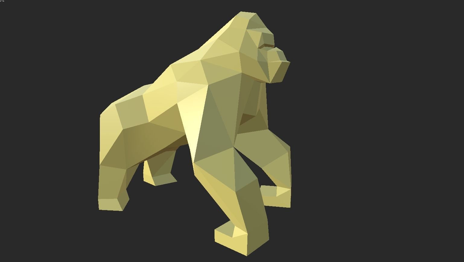 Low Poly style Gorilla ready for printing 3D print model_2
