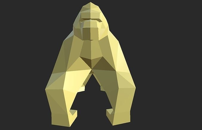 Low Poly style Gorilla ready for printing  3D print model