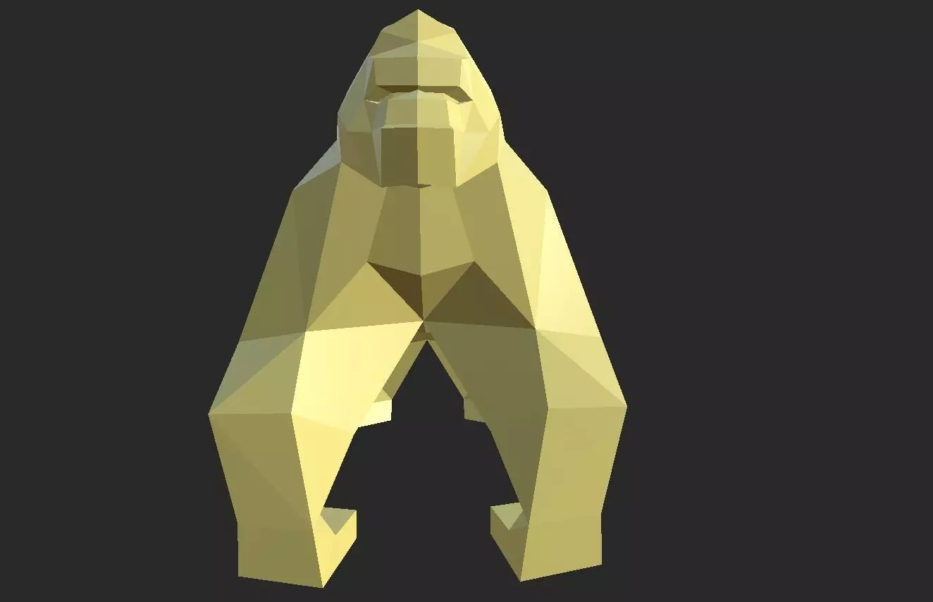 Low Poly style Gorilla ready for printing 3D print model_0