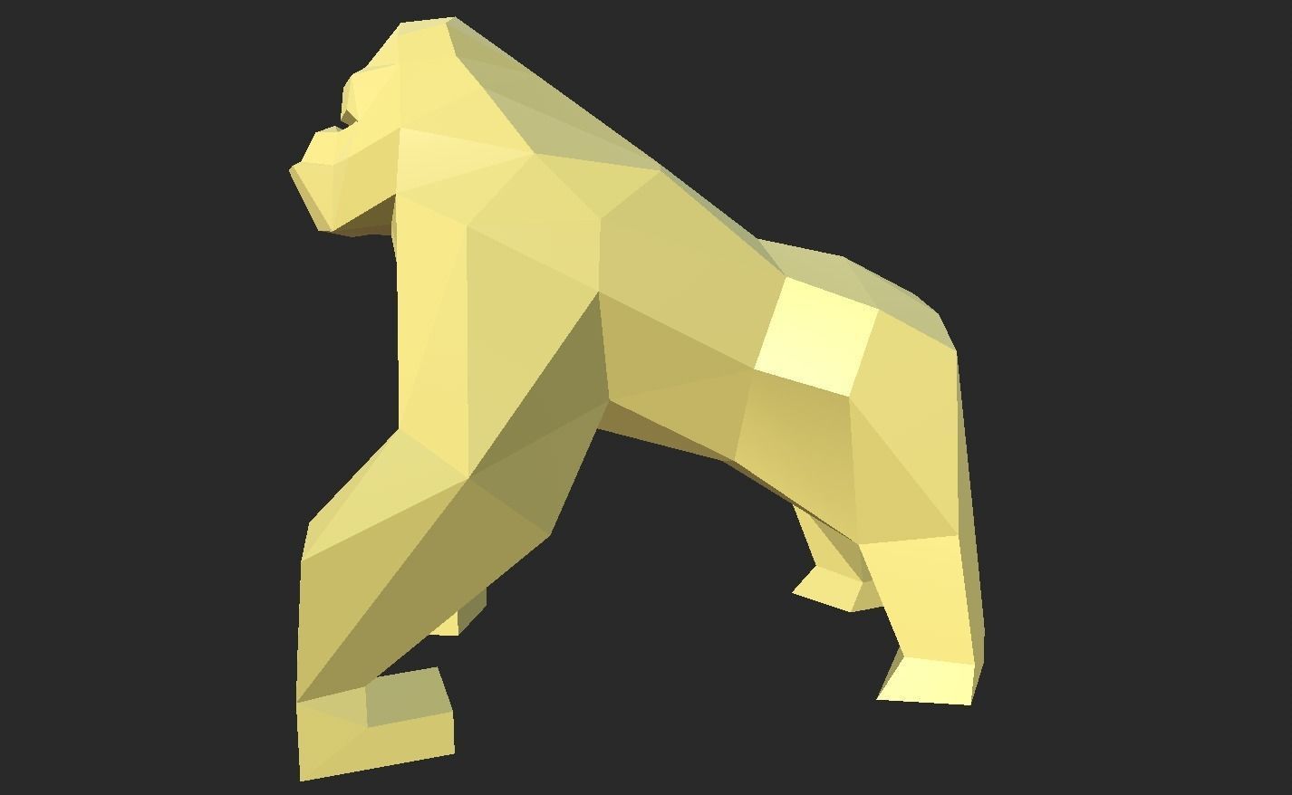 Low Poly style Gorilla ready for printing 3D print model_4