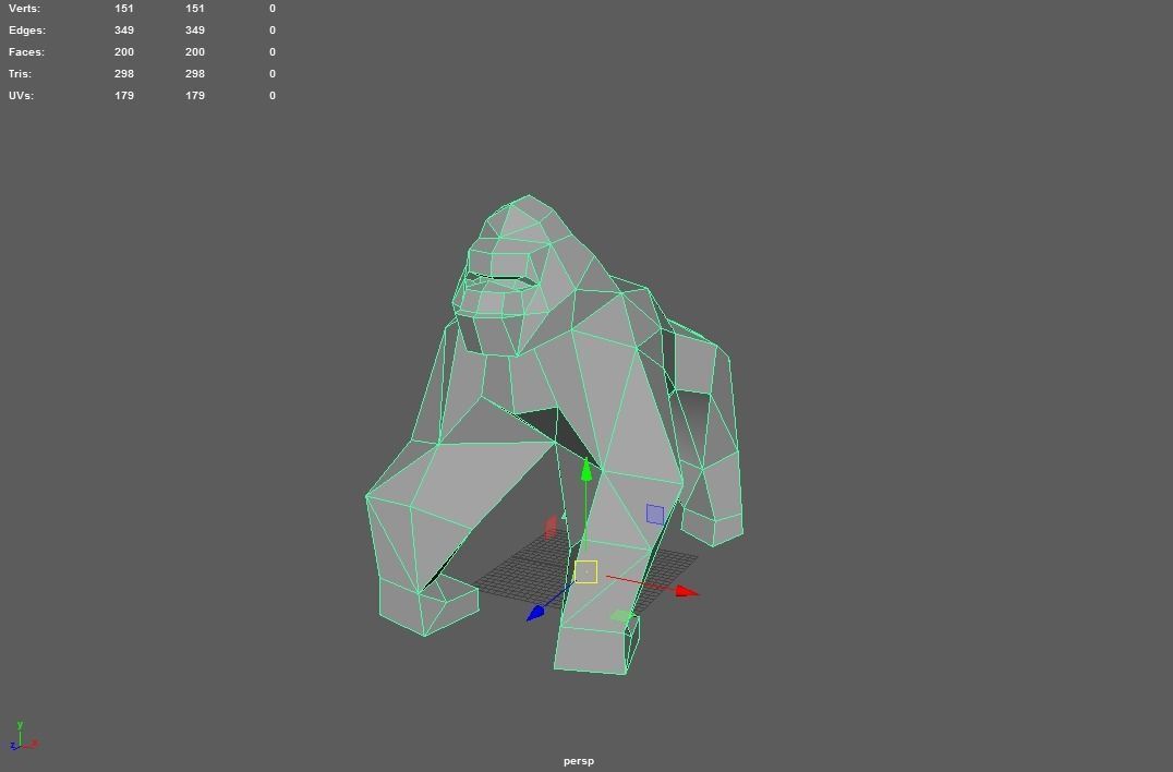 Low Poly style Gorilla ready for printing 3D print model_3