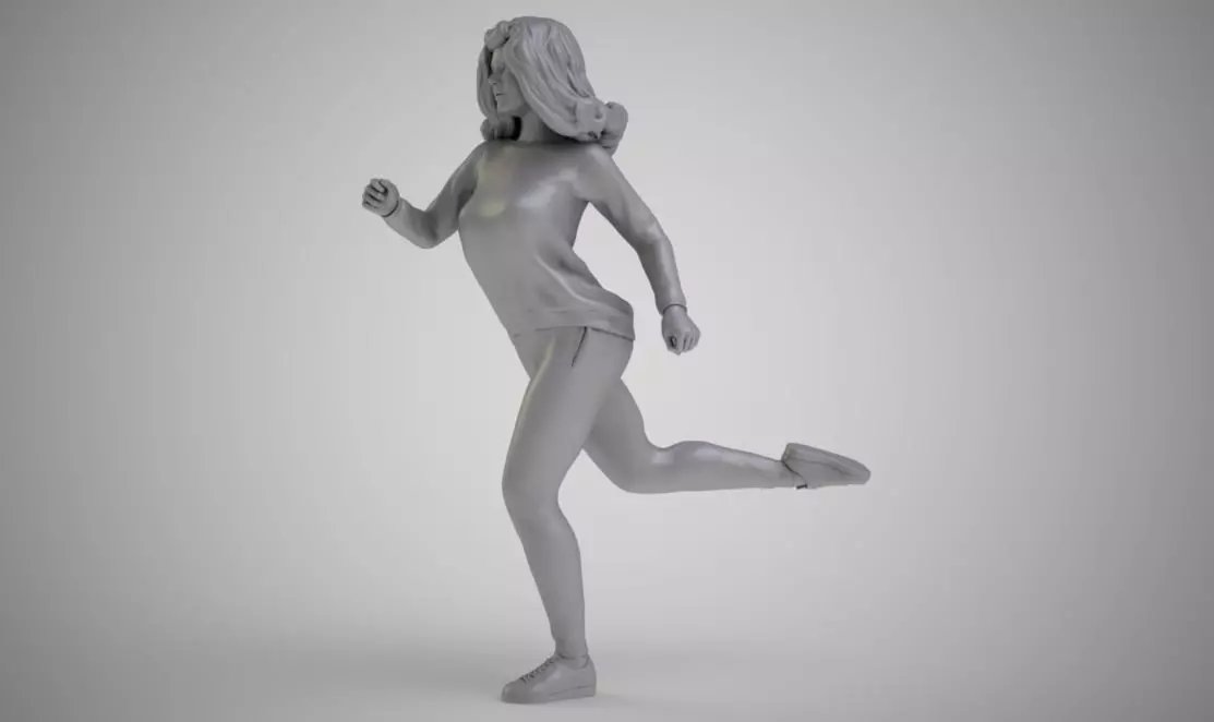Jogging woman running 3D print model_0