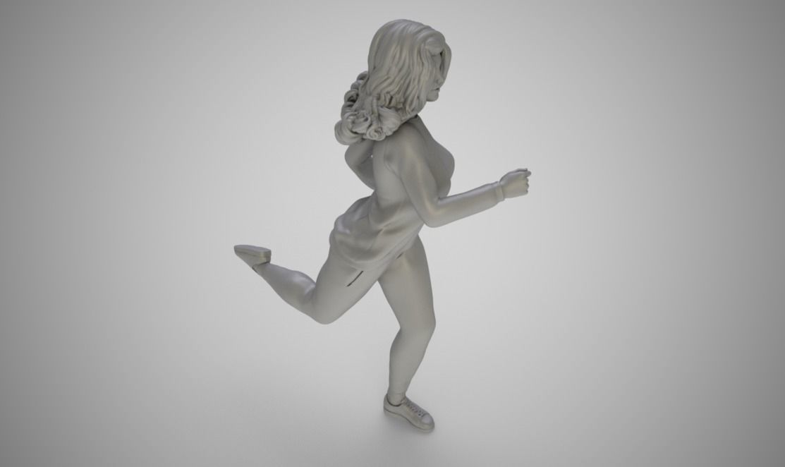 Jogging woman running 3D print model_4