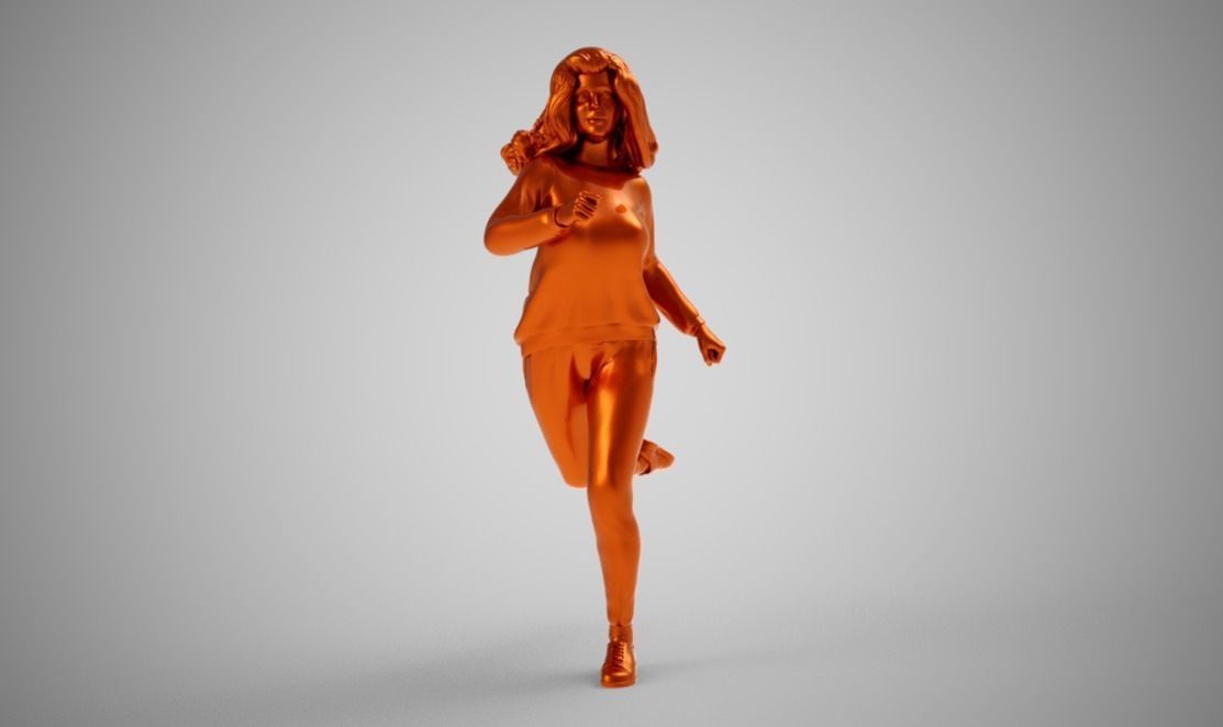 Jogging woman running 3D print model_10