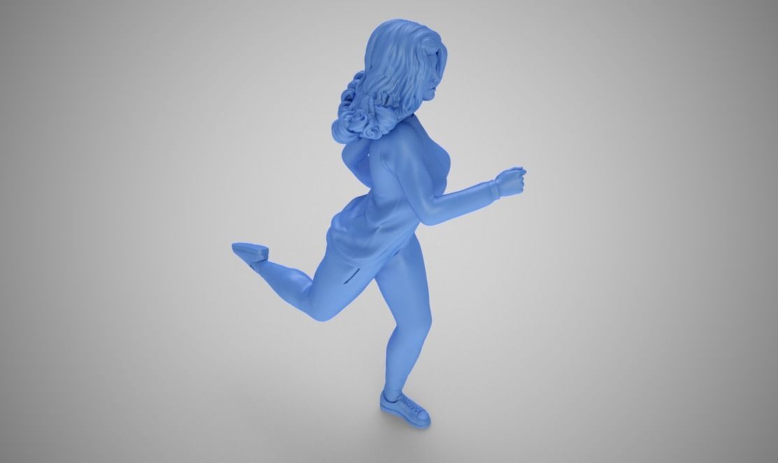 Jogging woman running 3D print model_8