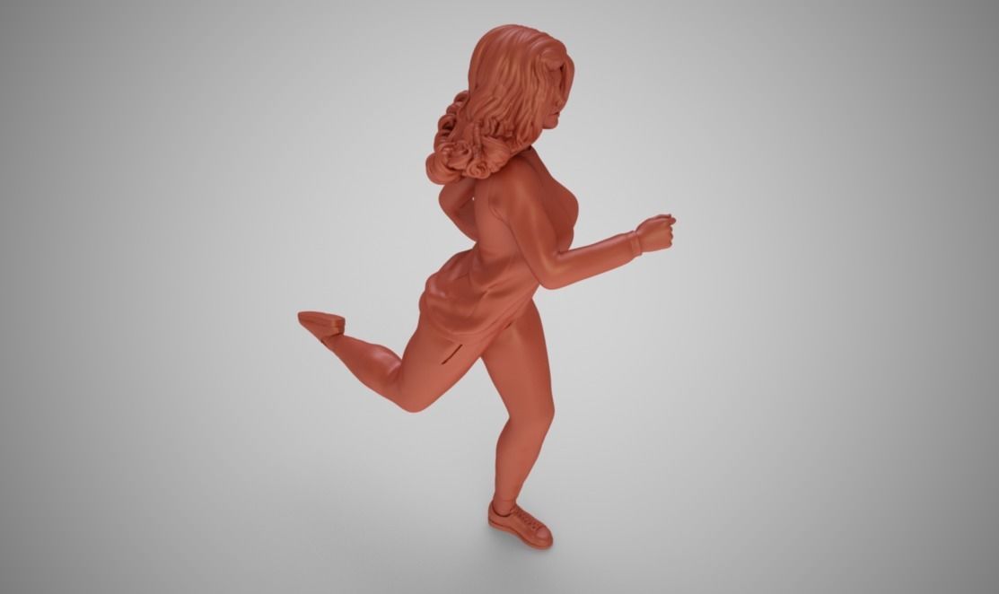 Jogging woman running 3D print model_7