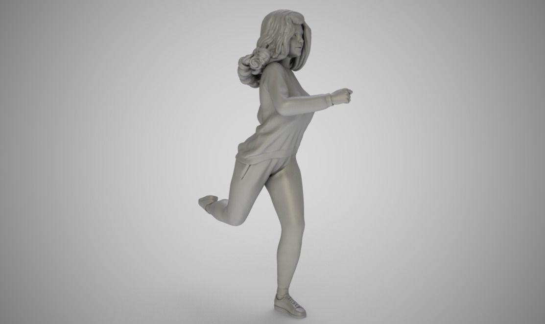 Jogging woman running 3D print model_1