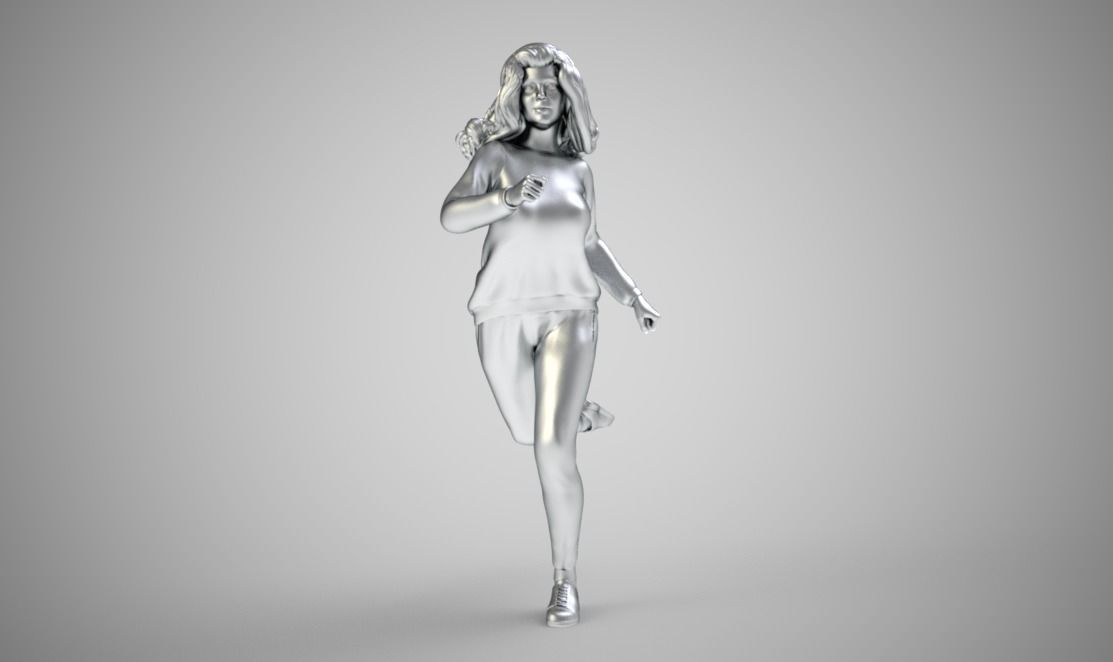 Jogging woman running 3D print model_9
