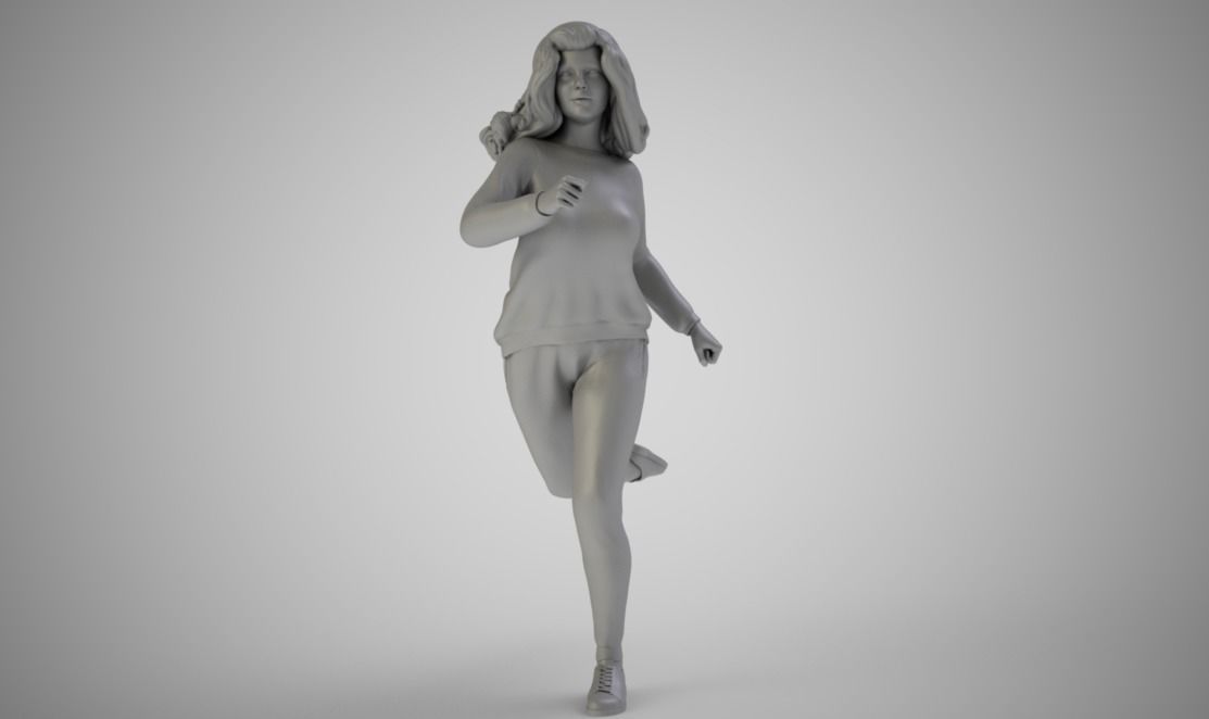 Jogging woman running 3D print model_2