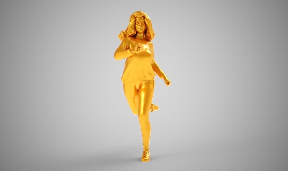 Jogging woman running 3D print model_11