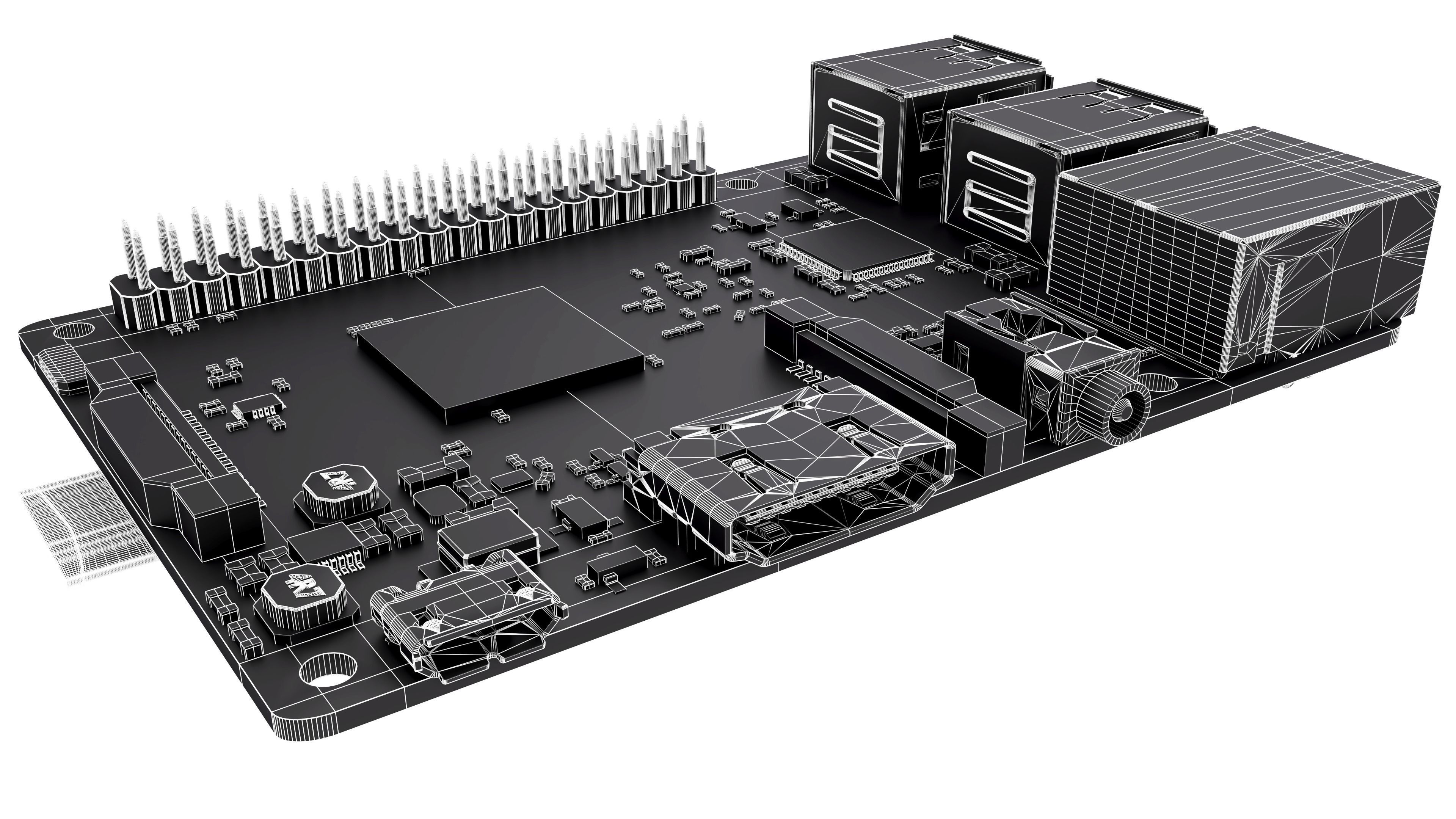 raspberry pi 3D model_5