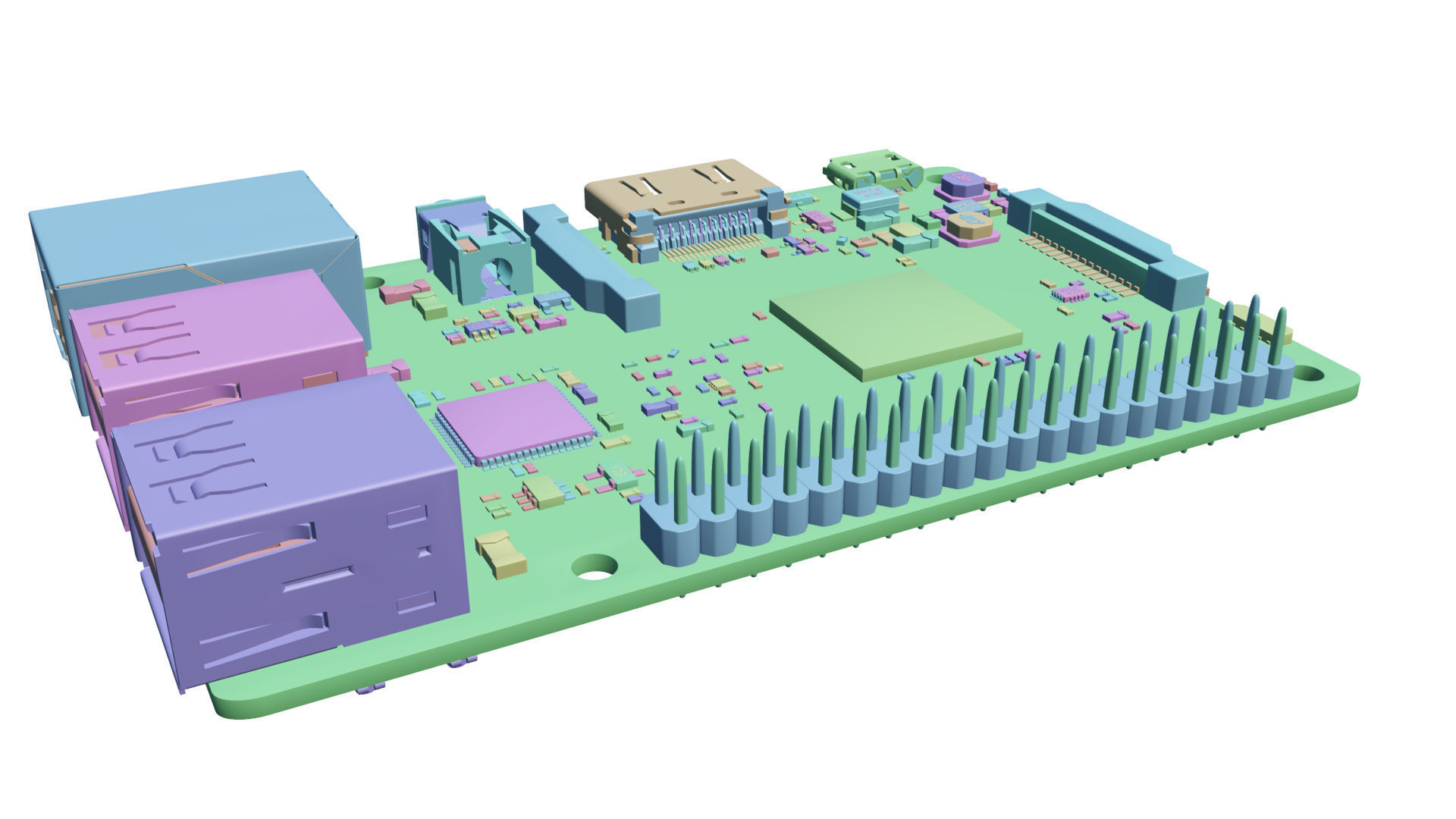 raspberry pi 3D model_12
