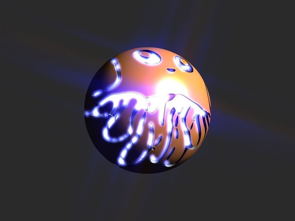Jelly fish ball toy 3D print model_18