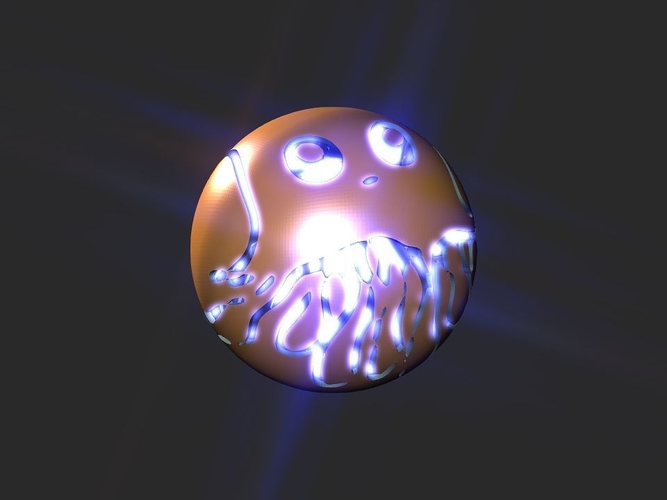 Jelly fish ball toy 3D print model_4