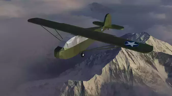Aeronca TG-5 Aircraft Bomber Low-Poly Low-poly 3D model