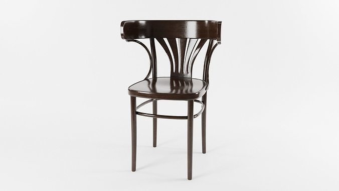 VINTAGE DARK BROWN COATED THONET STYLE CHAIR Low-poly 3D model