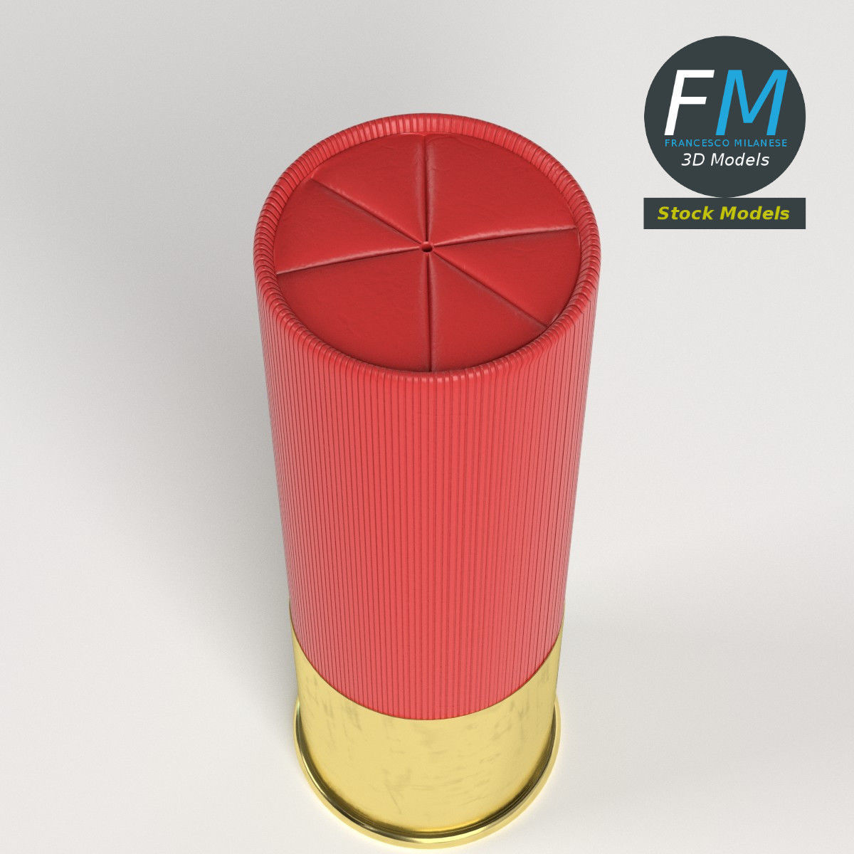Shotgun shell cartridge 3D model_2