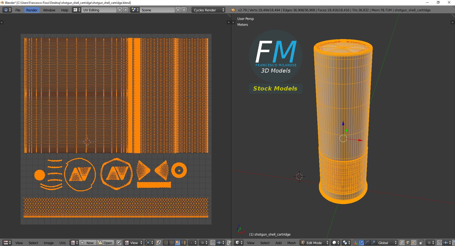 Shotgun shell cartridge 3D model_10