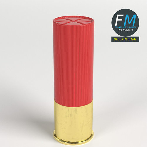 Shotgun shell cartridge 3D model