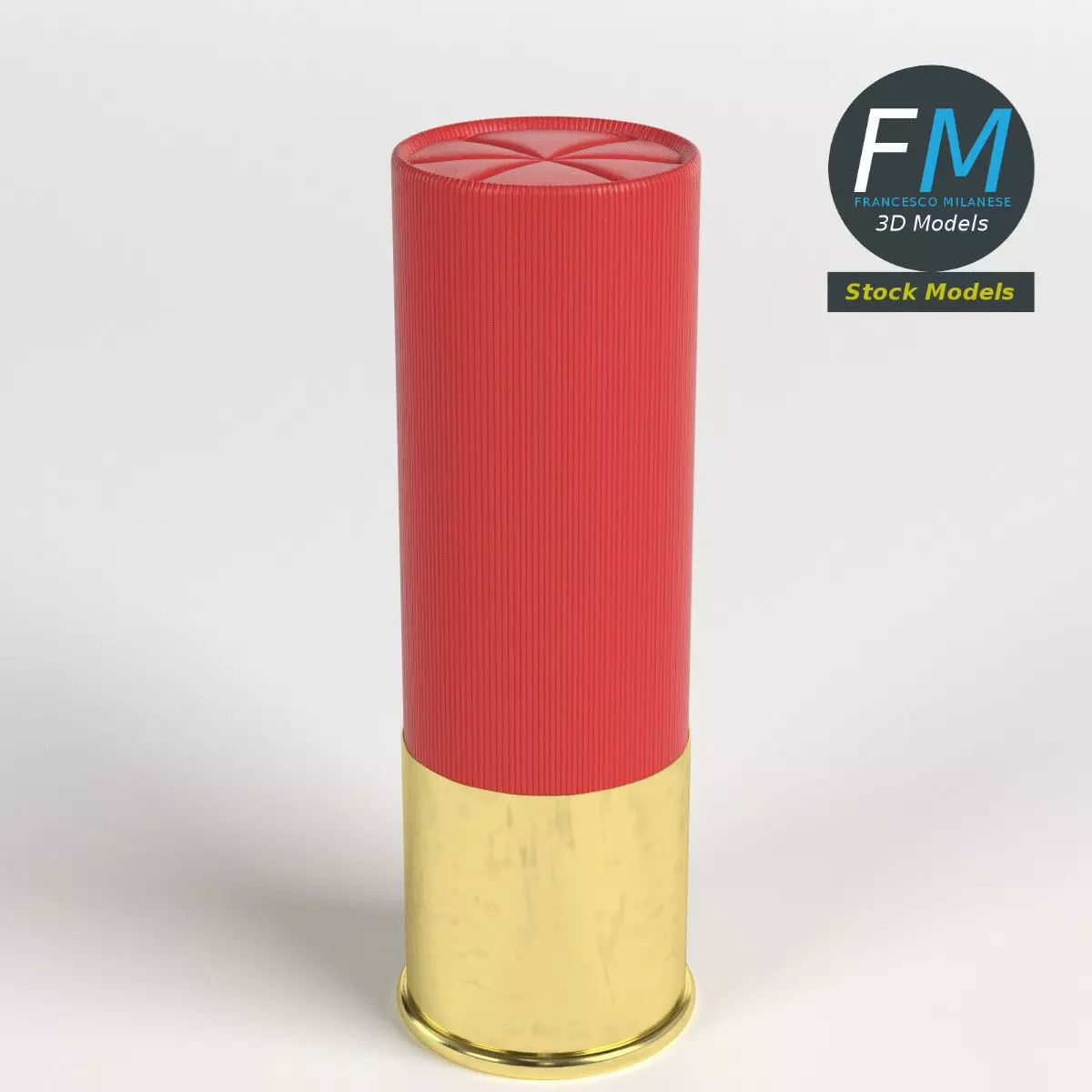 Shotgun shell cartridge 3D model_0