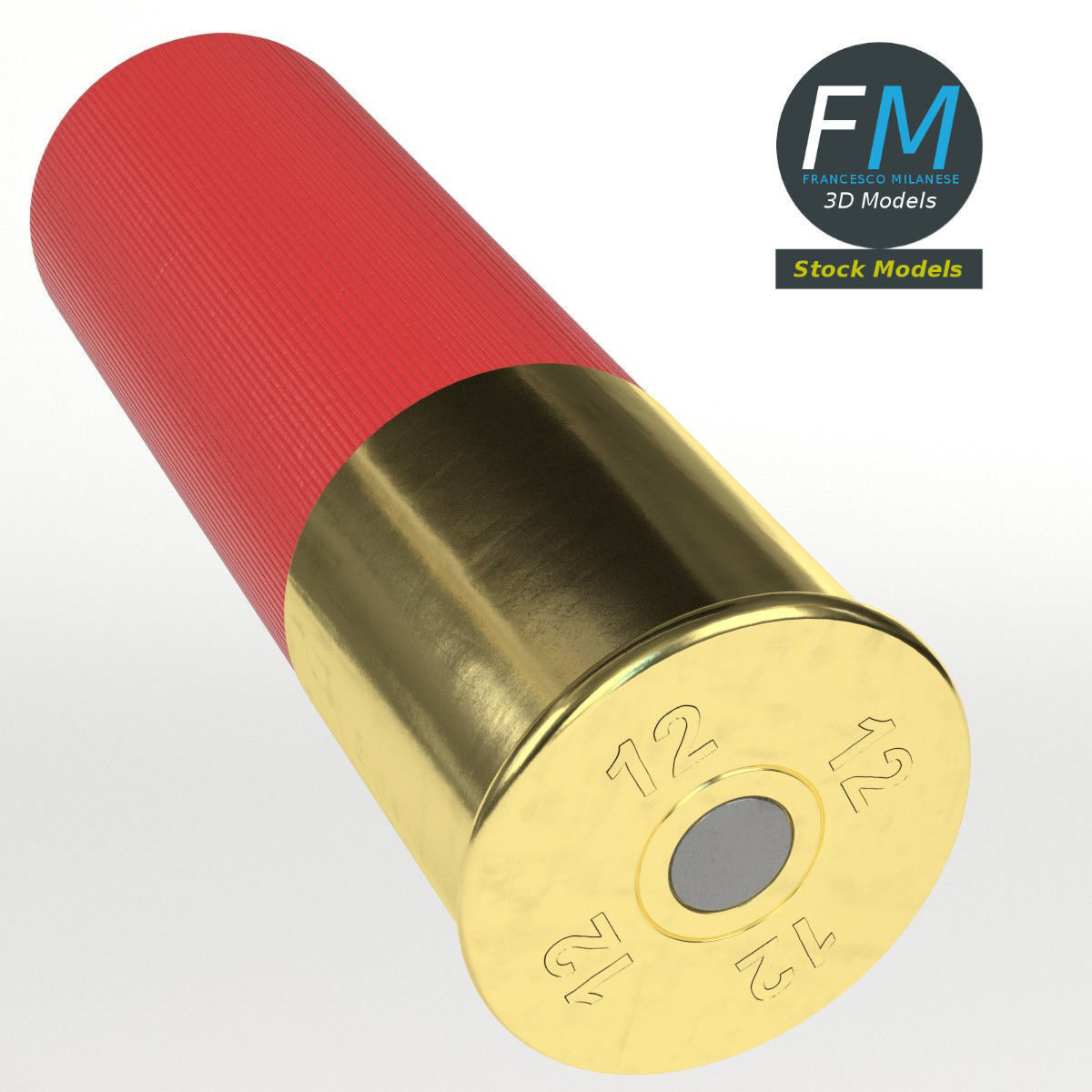Shotgun shell cartridge 3D model_4