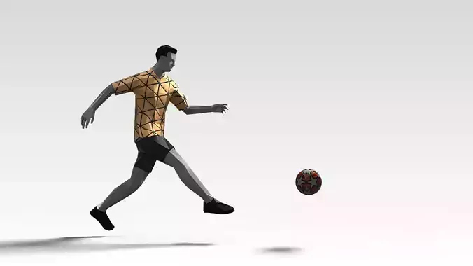 Footballer Edged 2 Rigged PBR Low-poly Low-poly 3D model