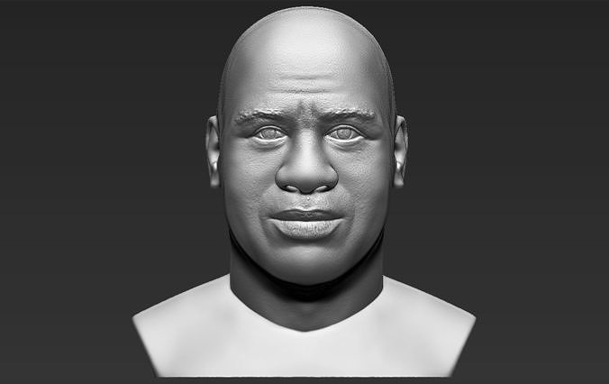 Magic Johnson bust 3D printing ready stl obj formats 3D print model