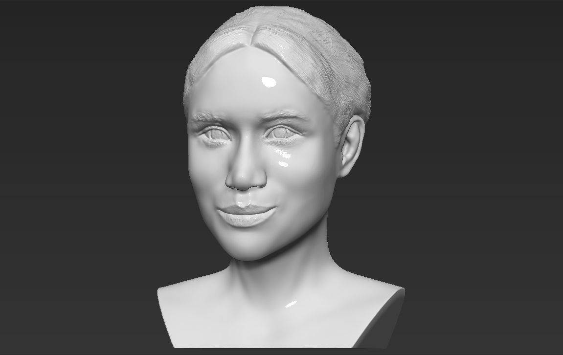 Meghan Markle bust 3D printing ready stl obj formats 3D print model_1
