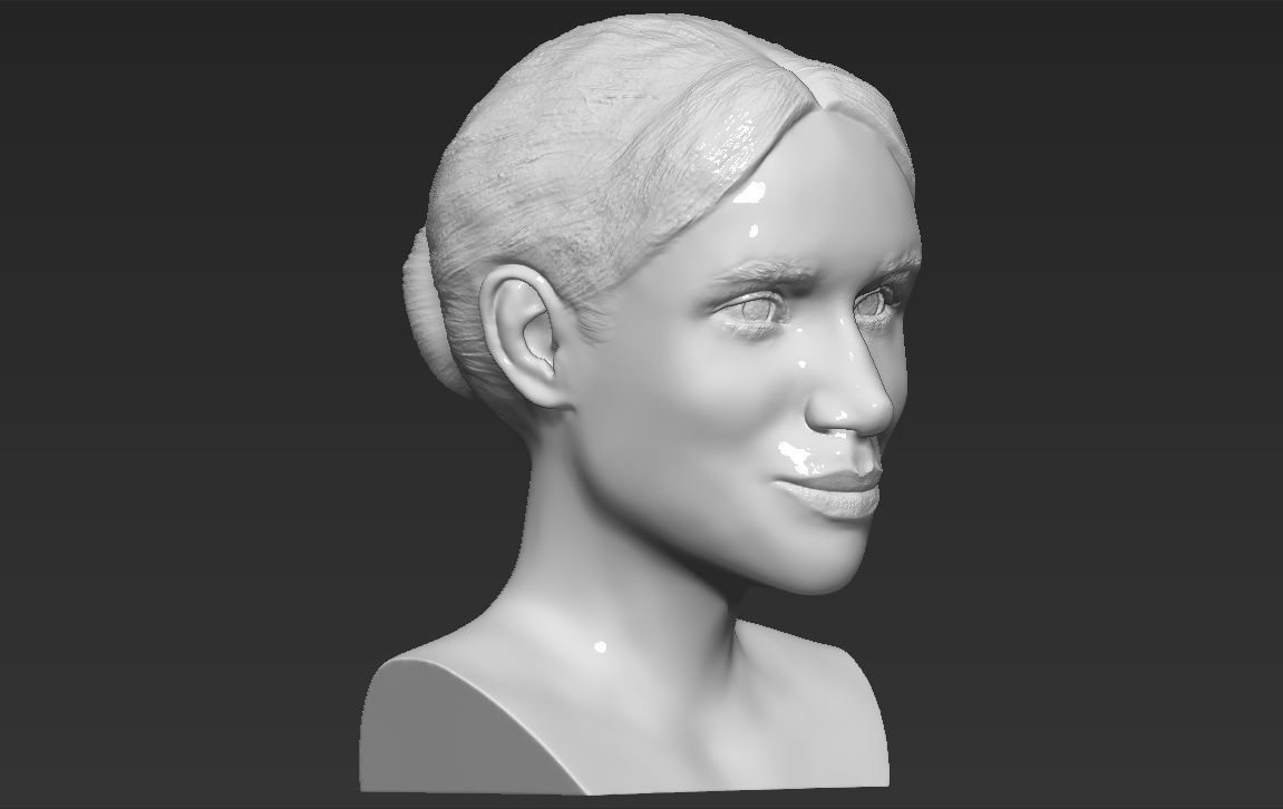 Meghan Markle bust 3D printing ready stl obj formats 3D print model_8