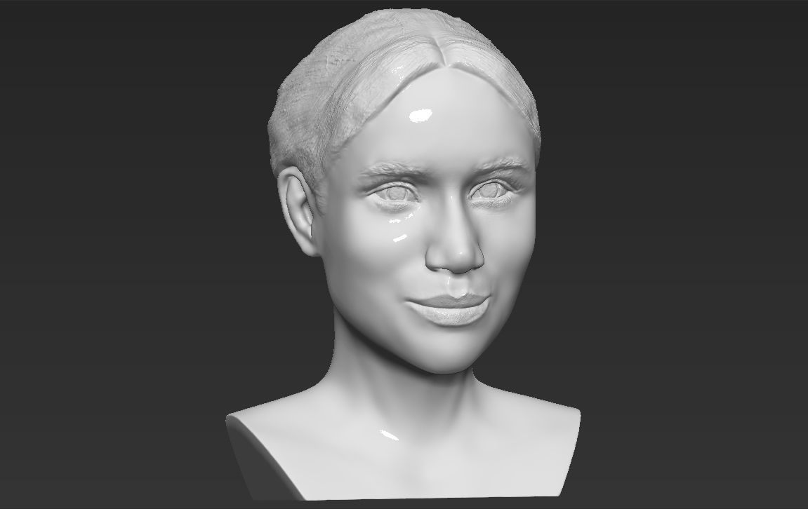 Meghan Markle bust 3D printing ready stl obj formats 3D print model_9