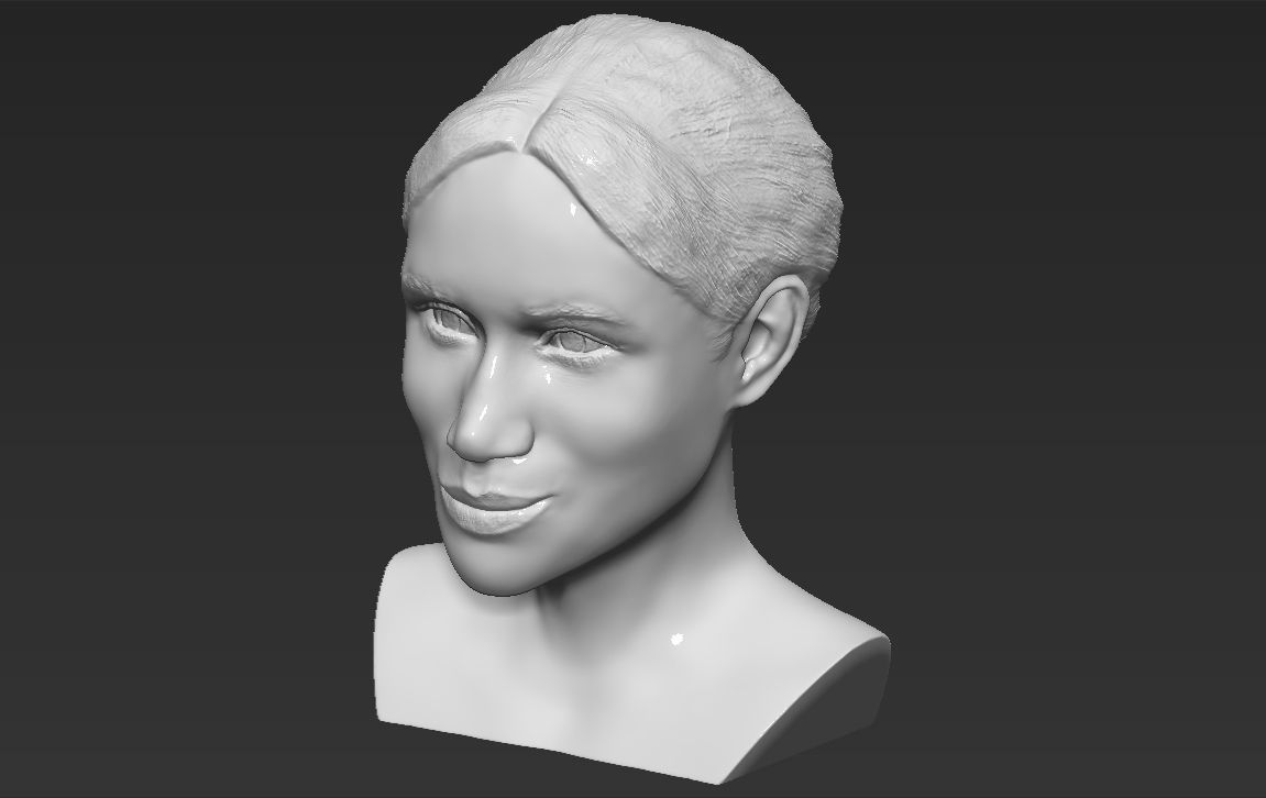 Meghan Markle bust 3D printing ready stl obj formats 3D print model_11