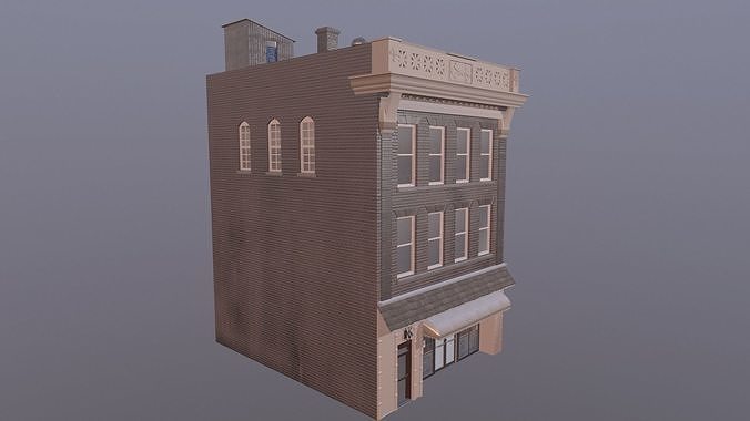 City Building Low-poly 3D model 5