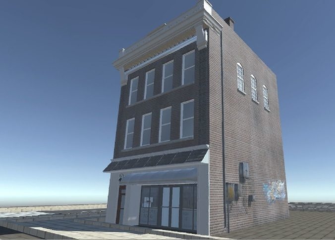 City Building Low-poly 3D model 2