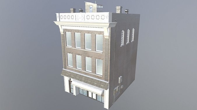 City Building Low-poly 3D model 4