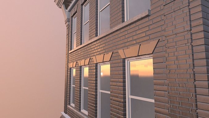 City Building Low-poly 3D model 7