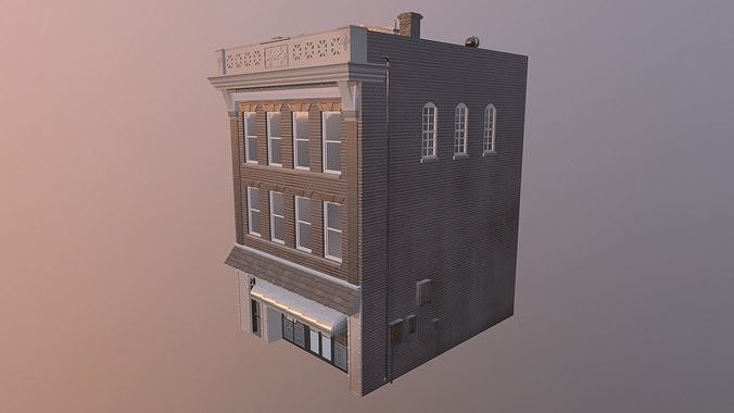 City Building Low-poly 3D model 6