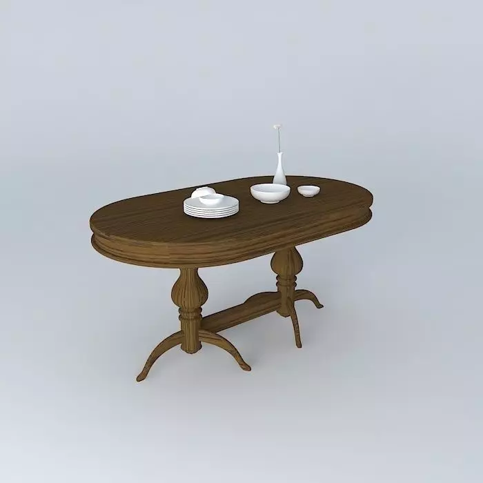 table wooden dining free 3D model | CGTrader