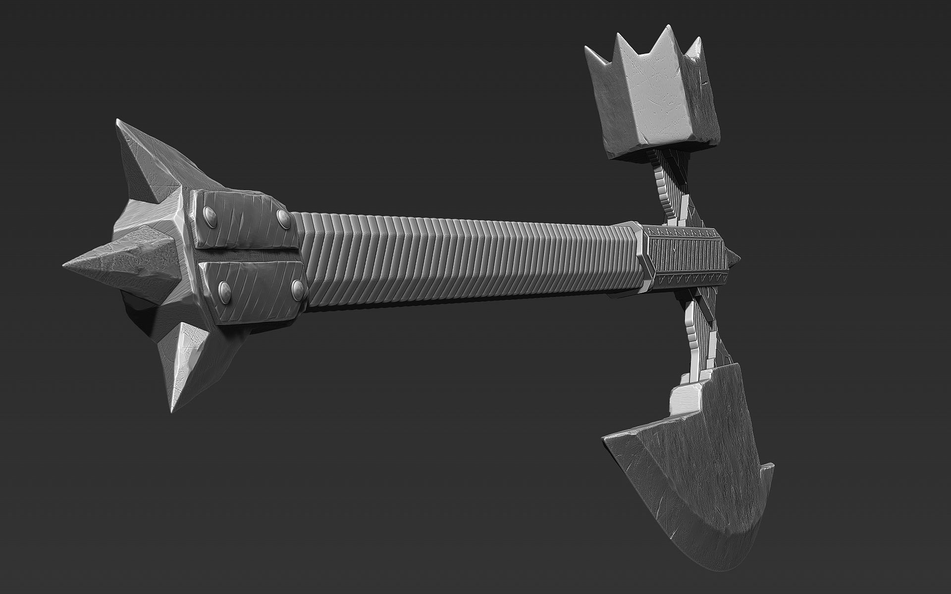 Zbrush Battle Axe 02 3D model_3