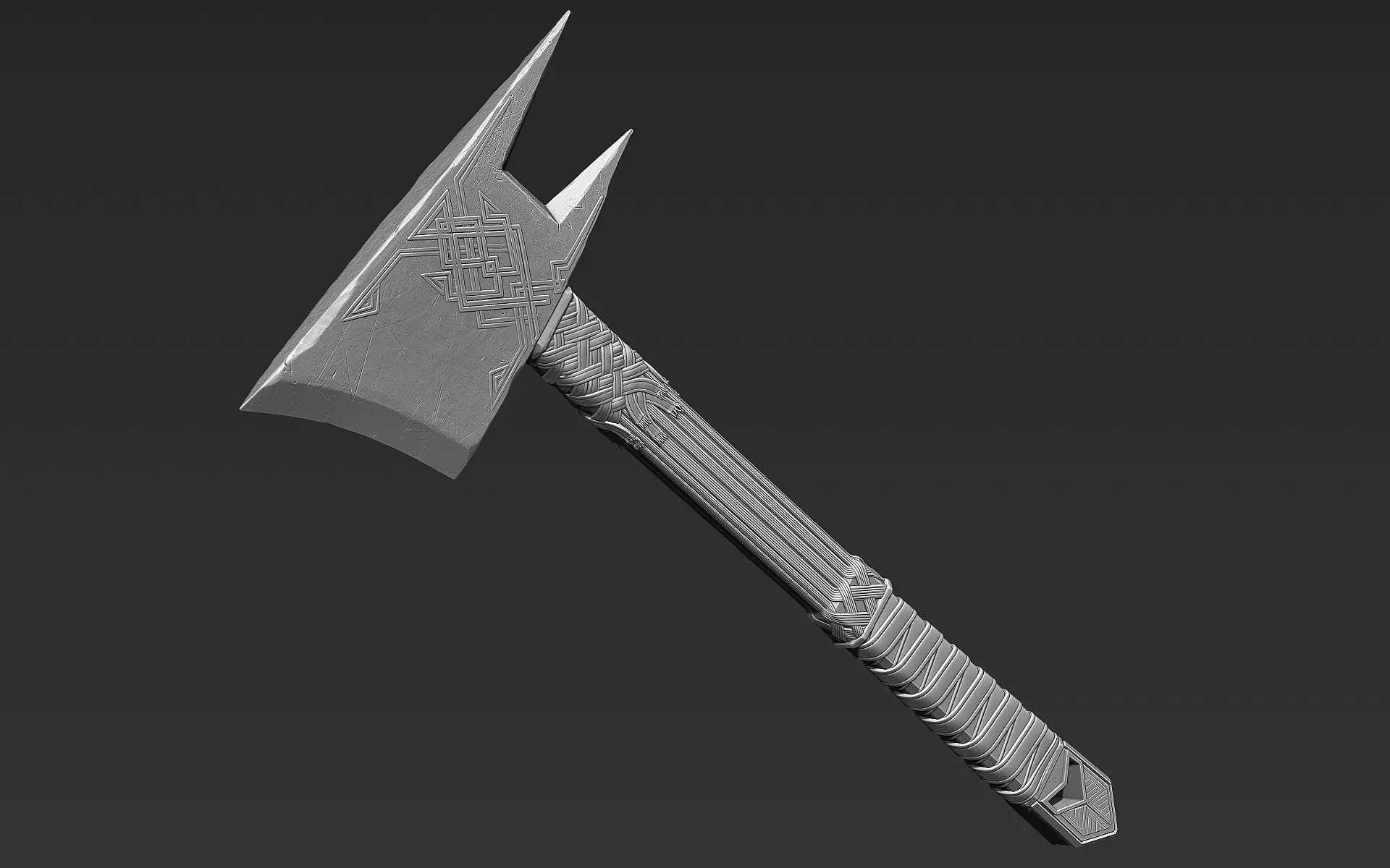 Zbrush Battle Axe 03 3D model_0