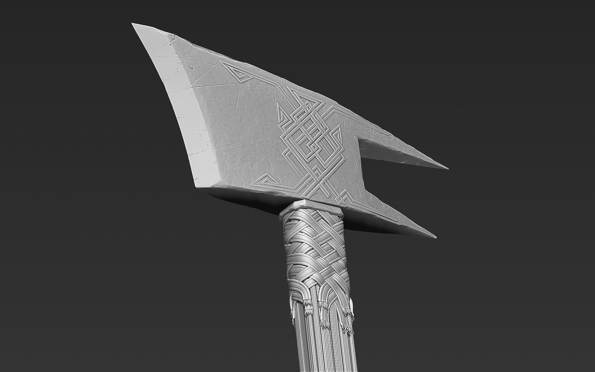 Zbrush Battle Axe 03 3D model_1