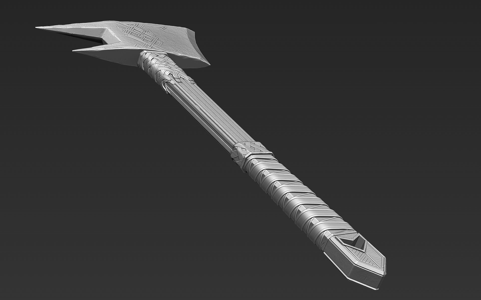 Zbrush Battle Axe 03 3D model_3