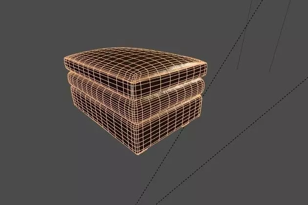 GleassonChariOttoman leather ottoman in middle of parking lot Low-poly 3D model_0