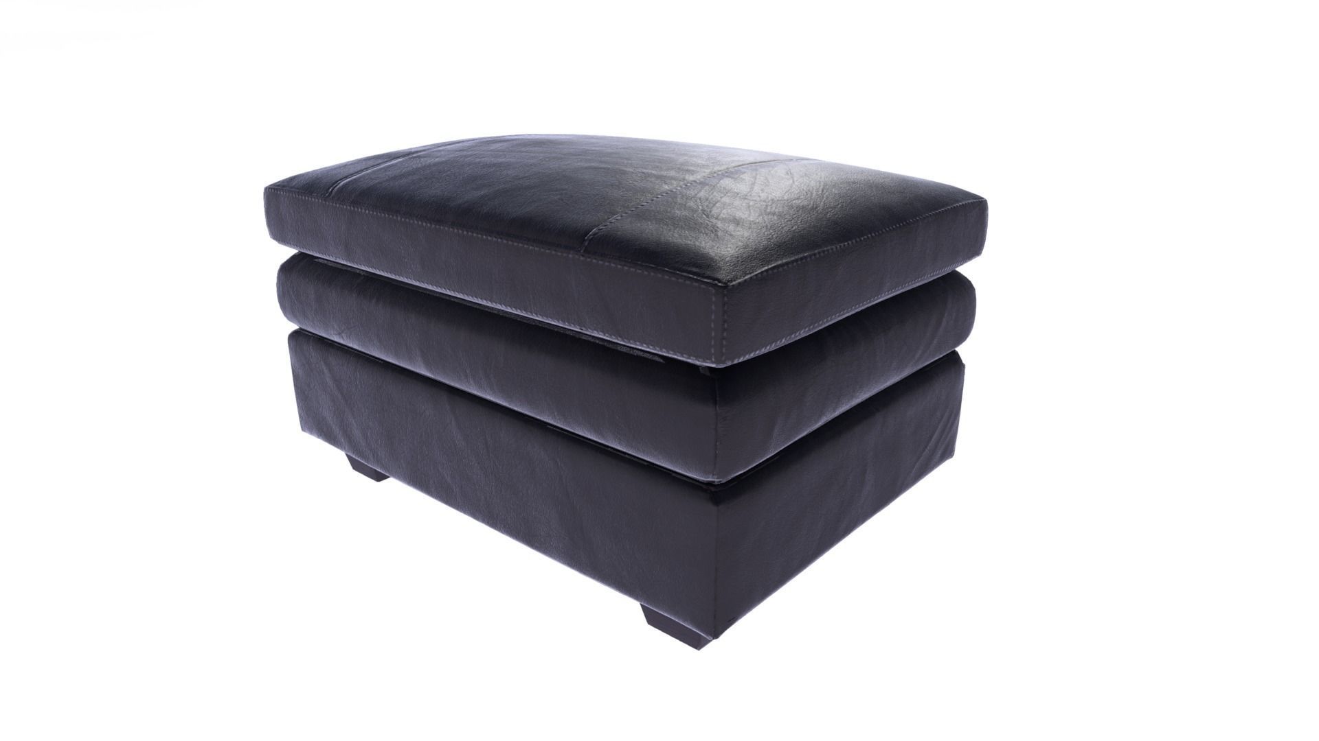 GleassonChariOttoman leather ottoman in middle of parking lot Low-poly 3D model_3