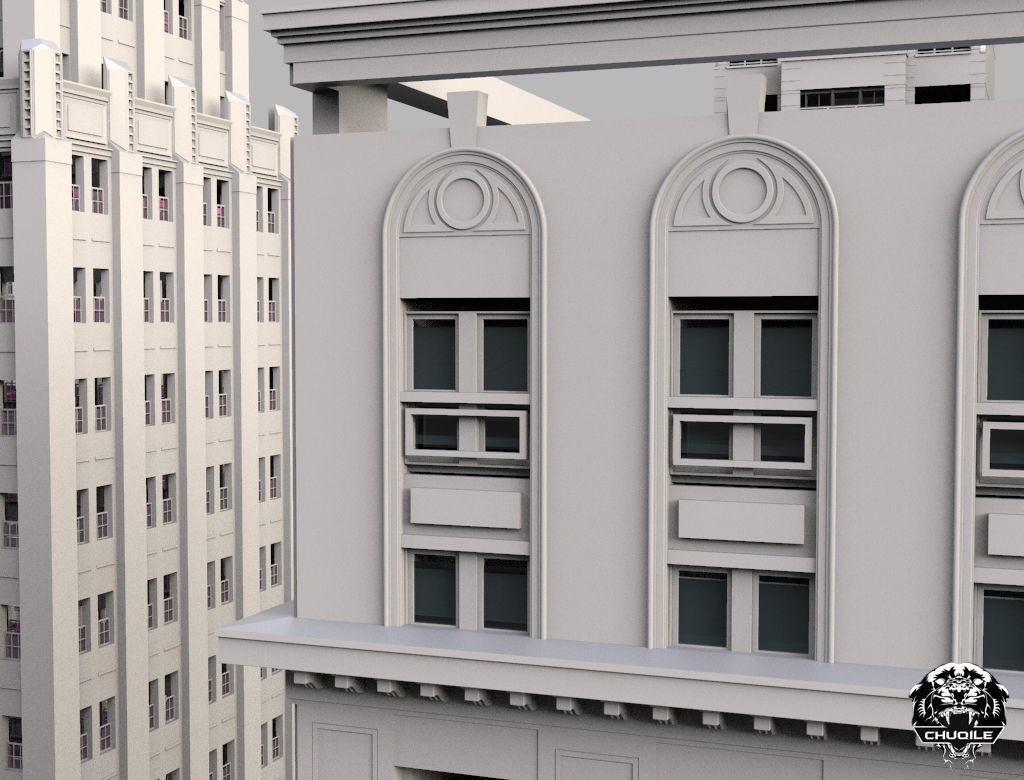 City Kitbash Collection Cityscape Low-poly 3D model_9